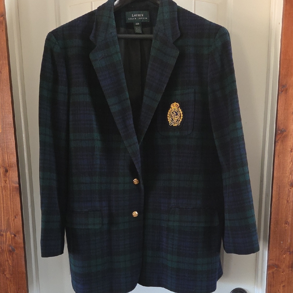 Lauren Ralph Lauren Plaid Blazer - Green and Blue